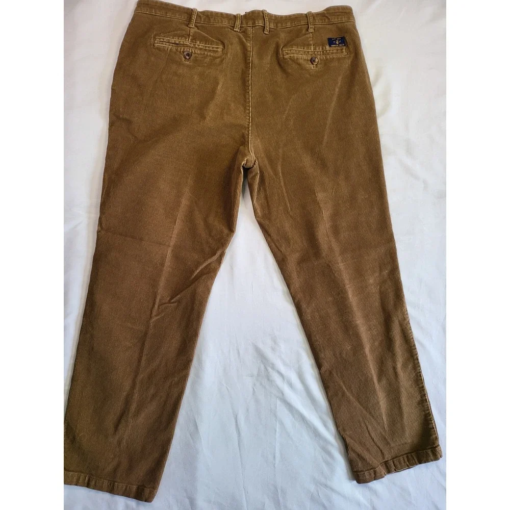 IZOD Mens Straight Corduroy Pants Bundle 2 Pairs Brown Tan 38x30 Stretch Cotton